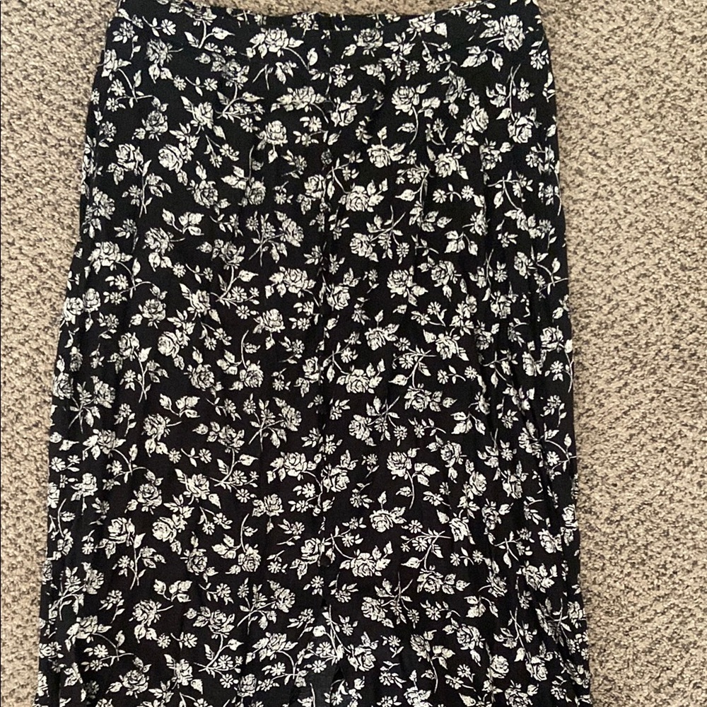 Floral Black and White Women's Skirt